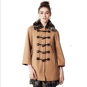 Anthropologie - Leopard Collar Melton Coat (Sz 8)